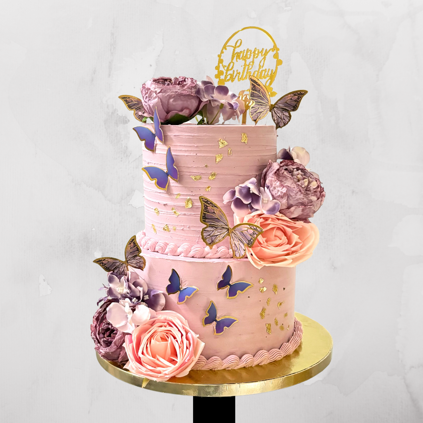 Pink Butterfly Balloon Birthday Cake for Girls